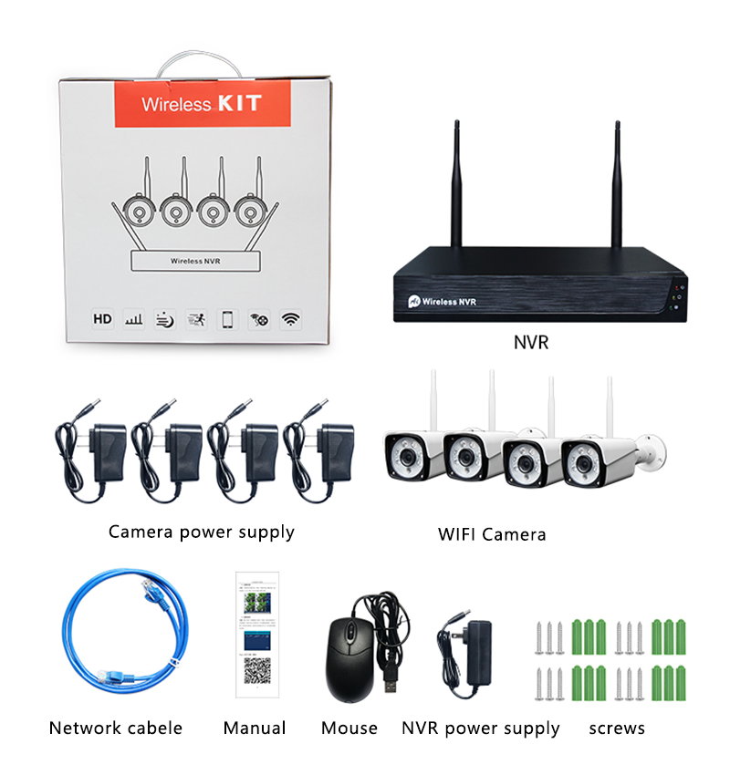 Sistem Complet de Supraveghere Video Smart Lumenus - Kit NVR Wireless, 4 Camere Full HD, Aplicație Tuya