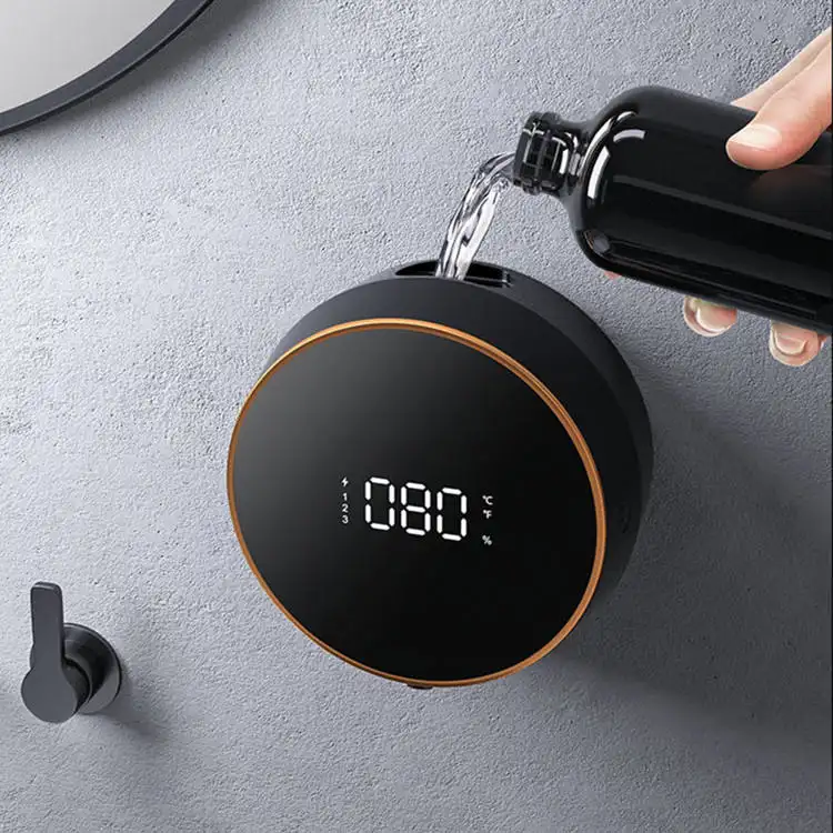 Dozator Automat de Săpun Lichid Lumenus Wall-Smart - Cu Senzor Infraroșu, Afișaj LED Digital și Reîncărcabil USB-C