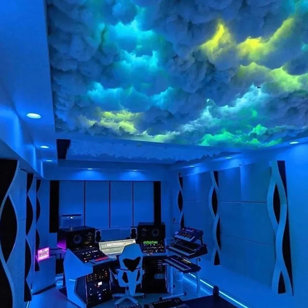Nor Ambientale LED Smart Lumenus Thundercloud - Efect 3D de Furtună, Sincronizare Muzicală și Telecomandă